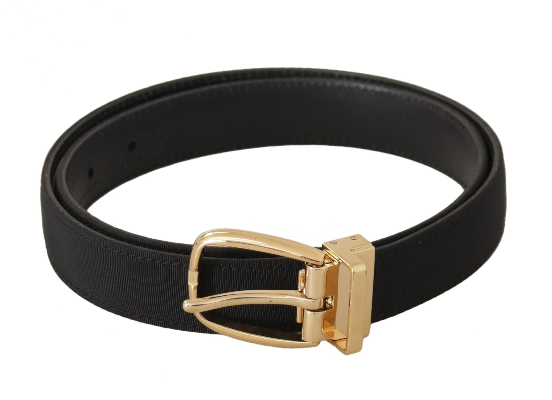 Dolce &amp; Gabbana Eleganter schwarzer Ledergürtel