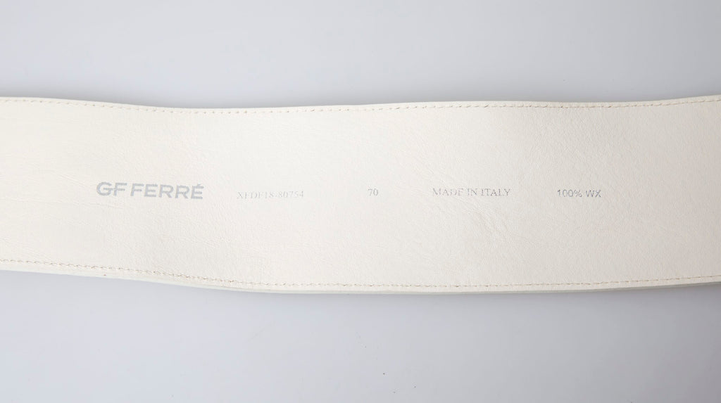 GF Ferre Chic – Modischer Gürtel mit Druckknöpfen in Off-White