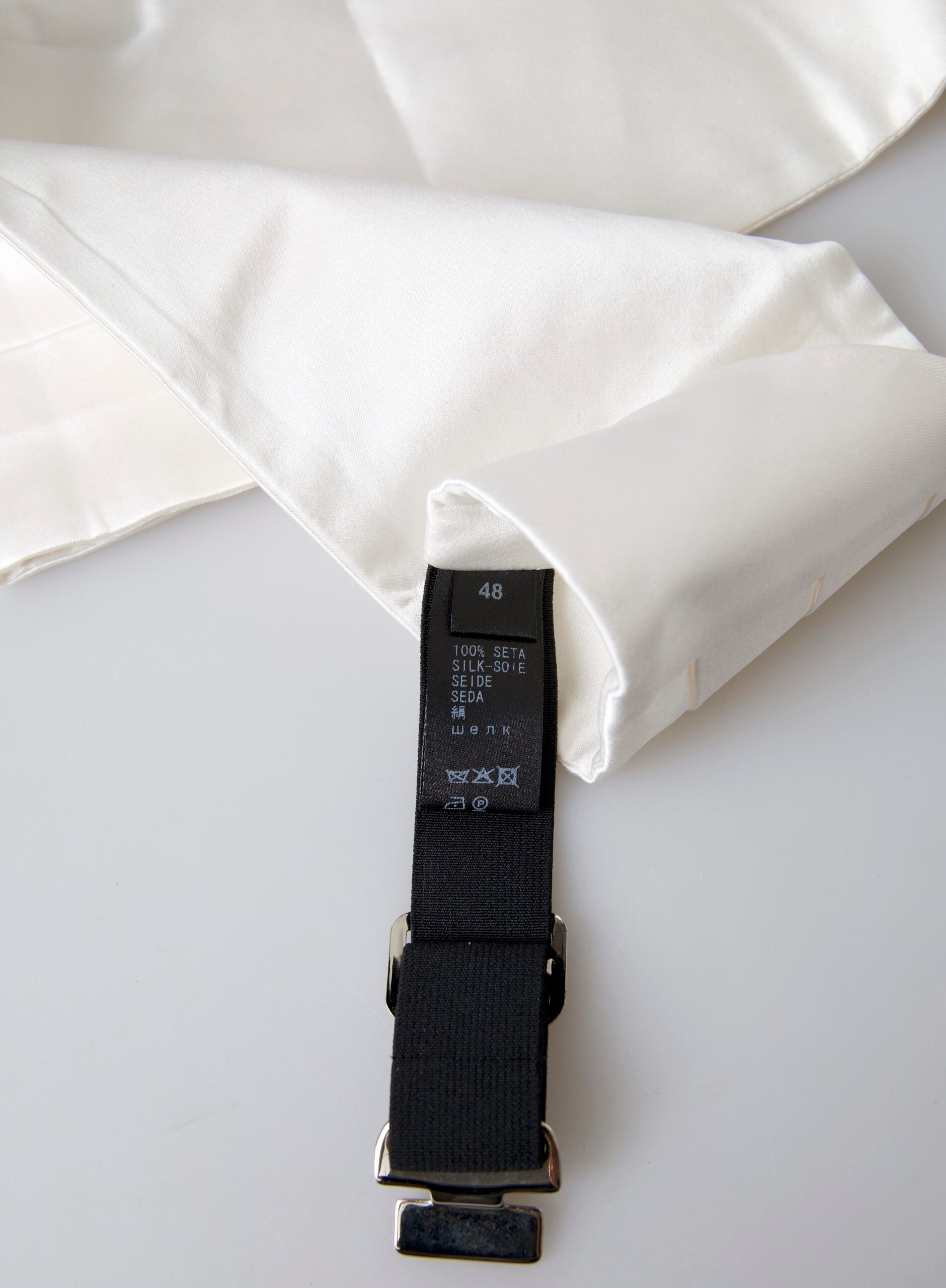 Dolce &amp; Gabbana Eleganter weißer Seidenkummerbund