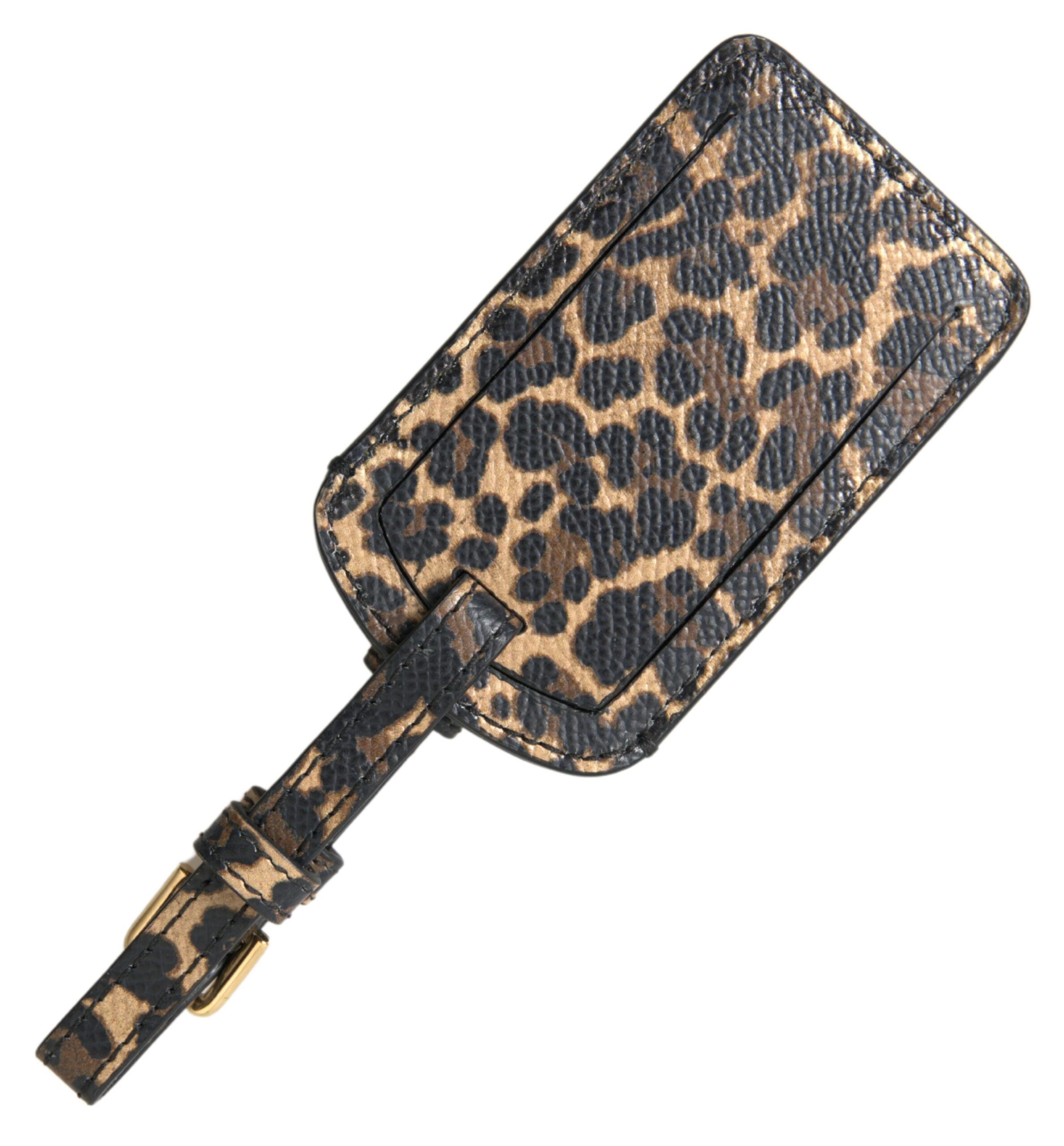 Dolce &amp; Gabbana Eleganter Gepäckanhänger aus Leopardenleder
