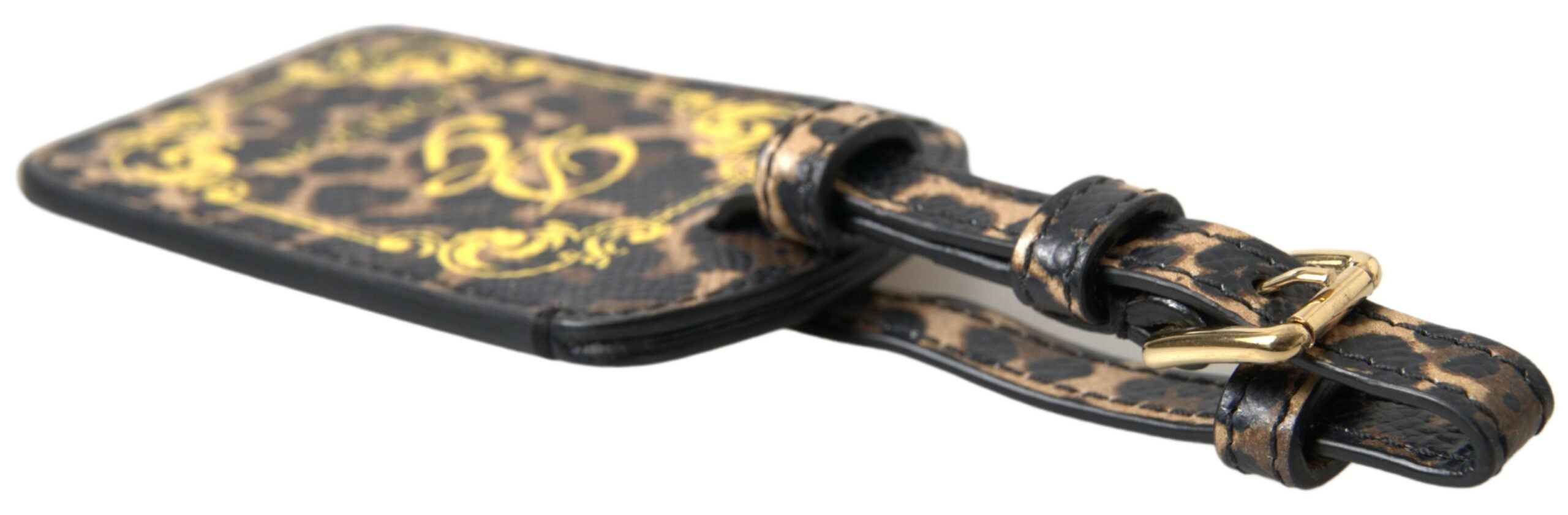 Dolce &amp; Gabbana Eleganter Gepäckanhänger aus Leopardenleder