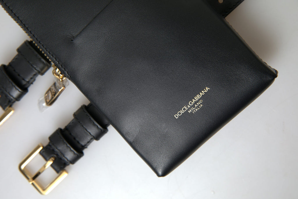 Dolce &amp; Gabbana Elegante Clutch aus Leder mit Handgelenksverschluss