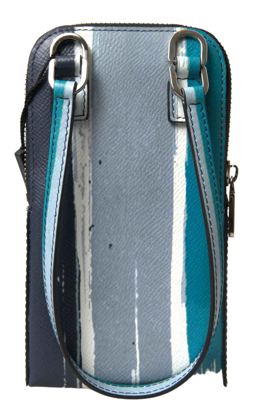 Dolce &amp; Gabbana – Elegante Crossbody-Handytasche aus Leder in Blau und Weiß