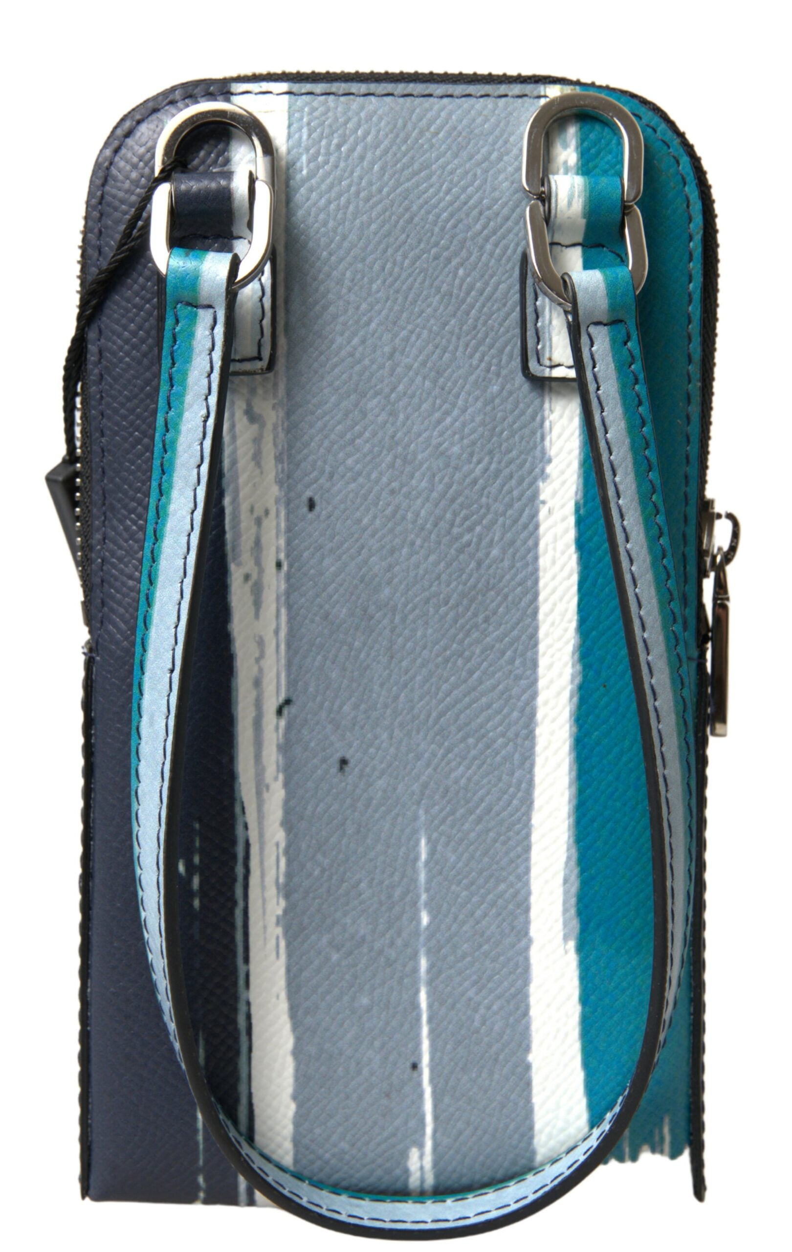 Dolce &amp; Gabbana – Elegante Crossbody-Handytasche aus Leder in Blau und Weiß
