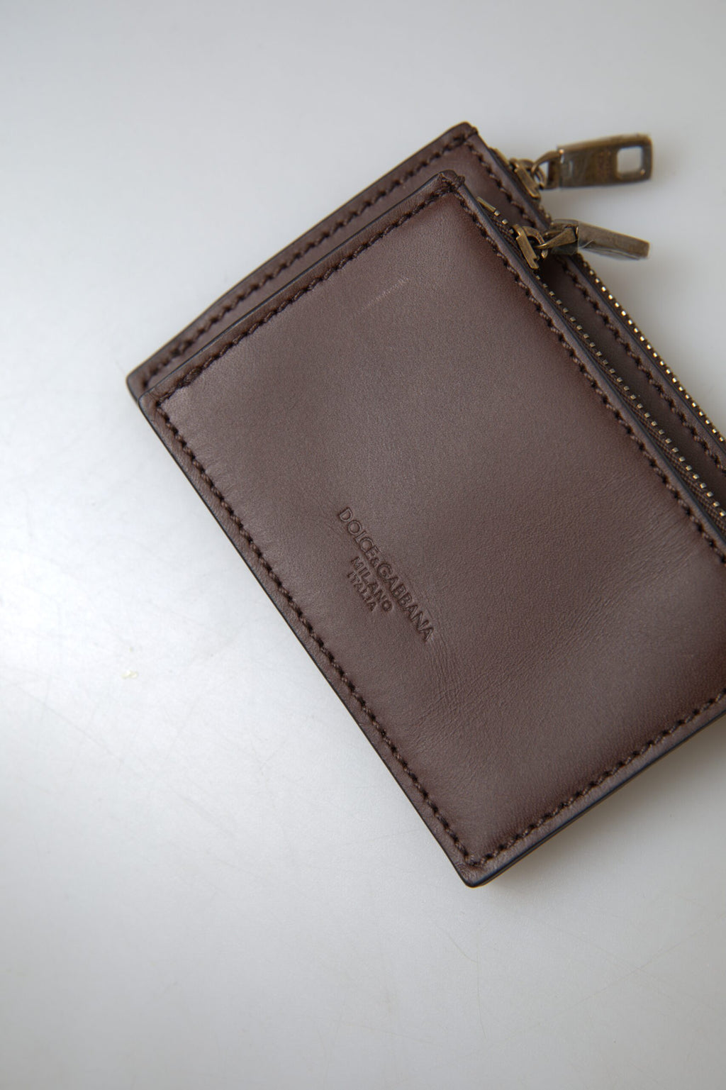 Dolce &amp; Gabbana Elegante Geldbörse aus braunem Leder