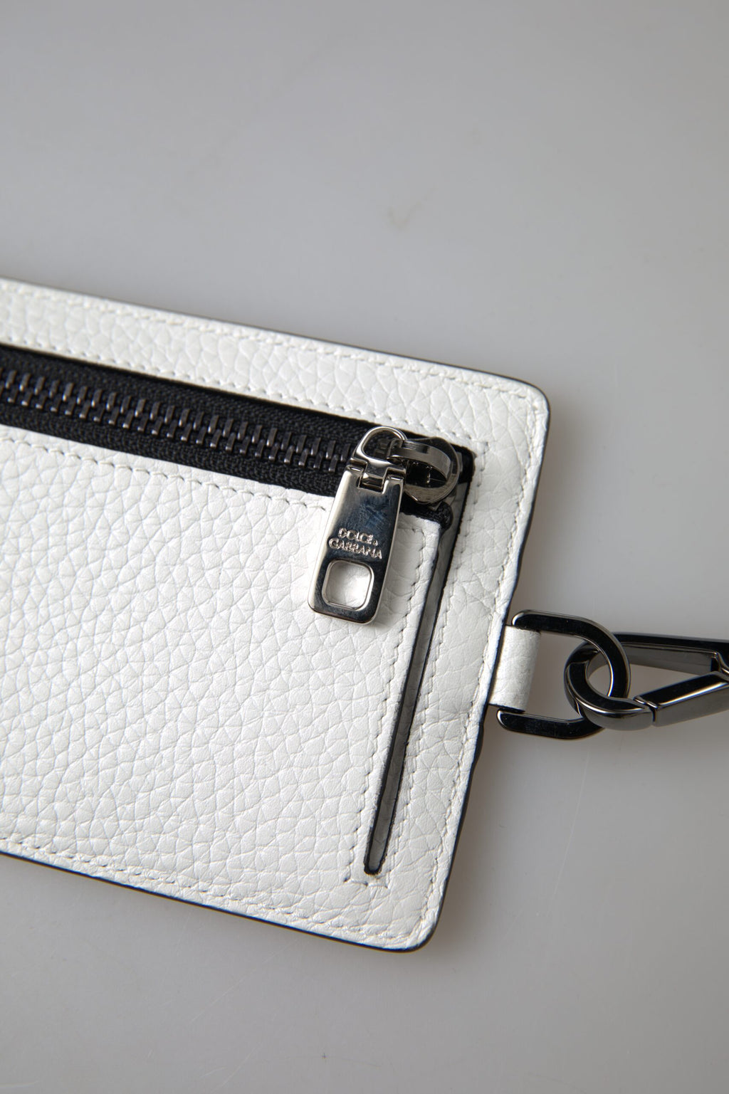 Dolce &amp; Gabbana Elegantes Kartenetui aus weißem Leder