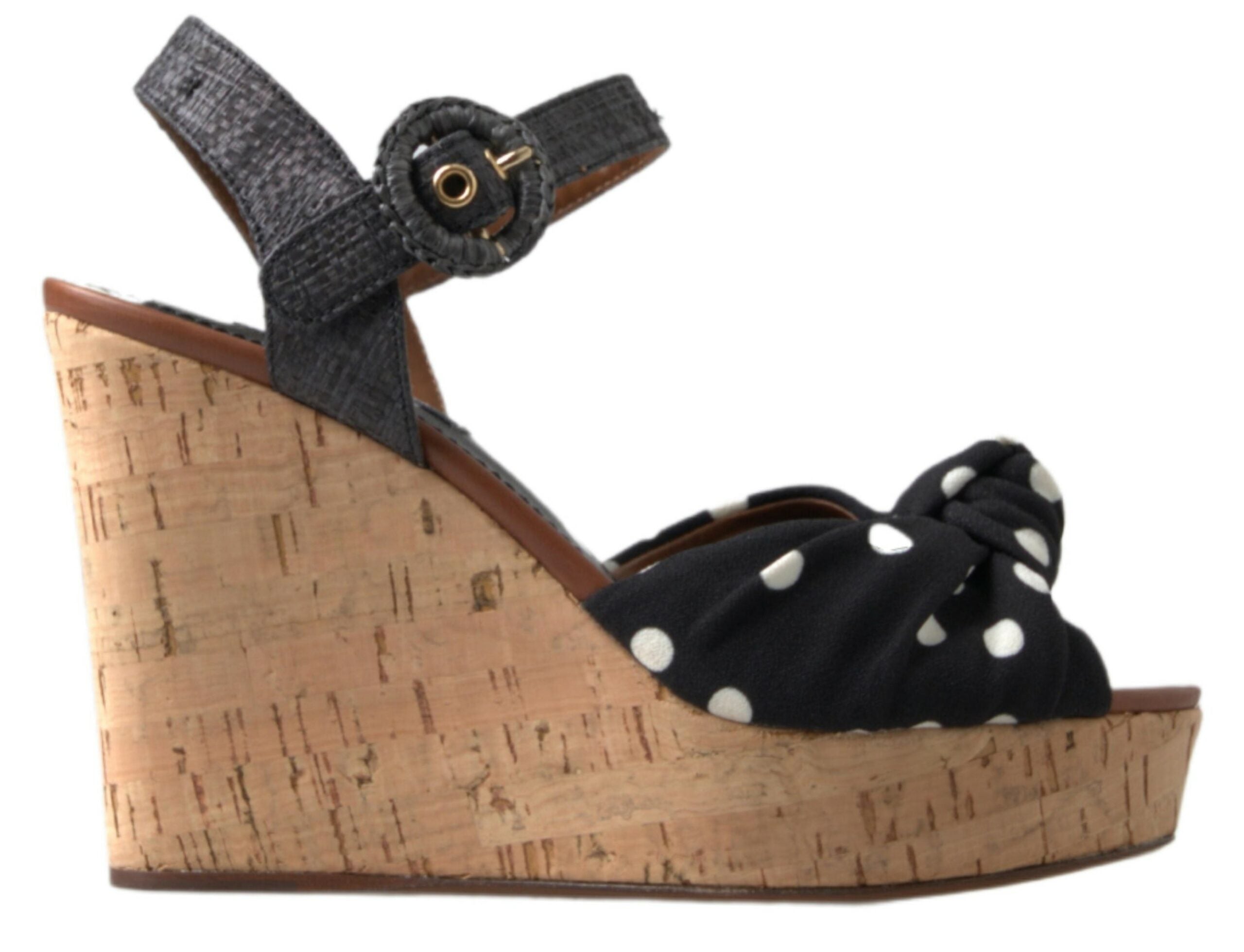 Dolce &amp; Gabbana – Schicke Keilabsatzschuhe mit Knöchelriemen und Punkten