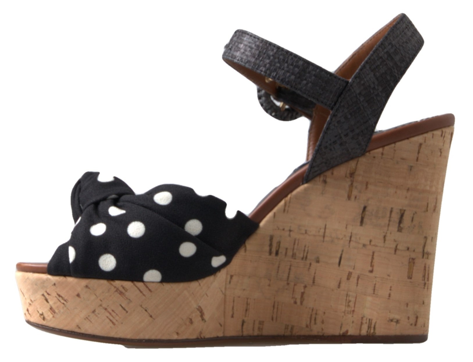 Dolce &amp; Gabbana – Schicke Keilabsatzschuhe mit Knöchelriemen und Punkten