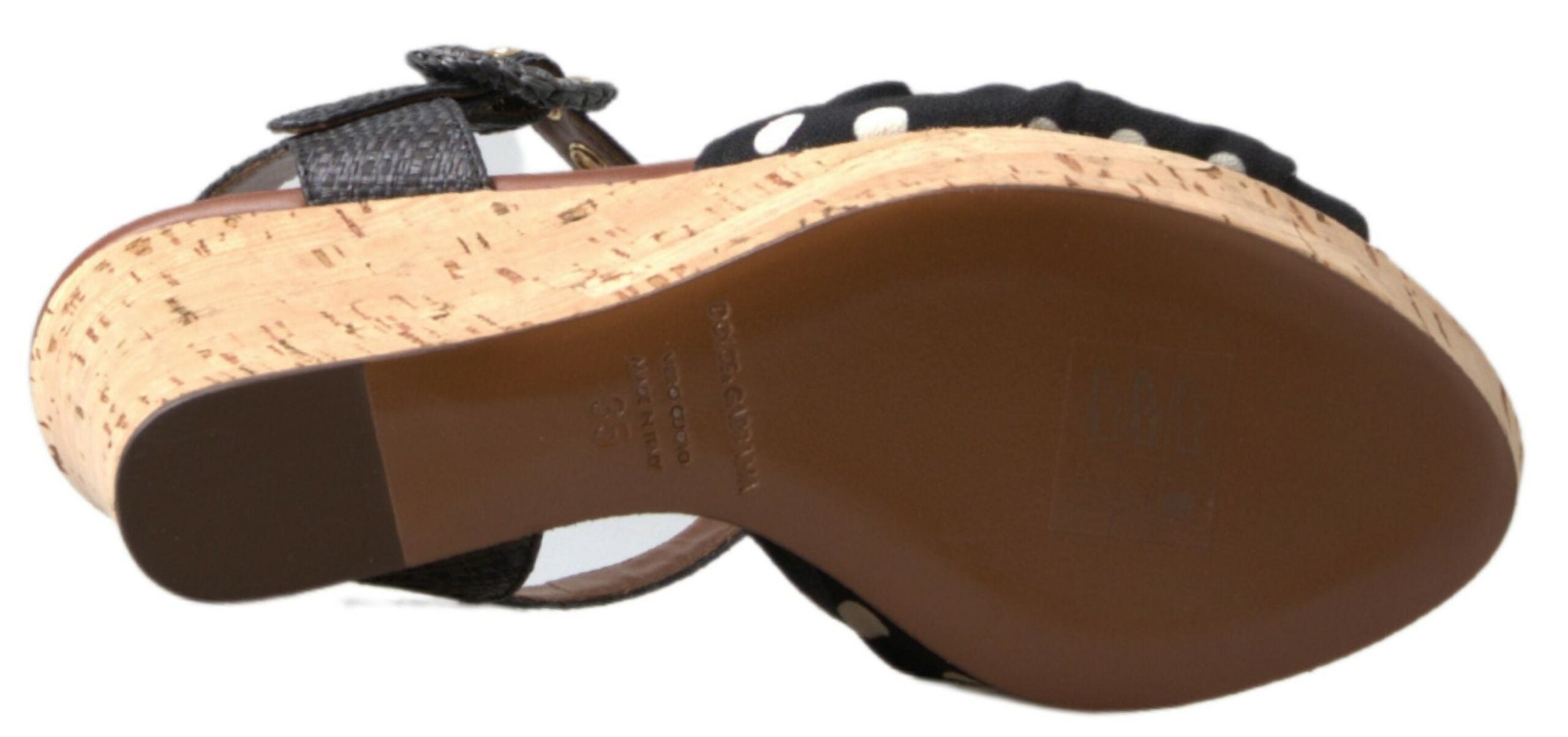 Dolce &amp; Gabbana – Schicke Keilabsatzschuhe mit Knöchelriemen und Punkten