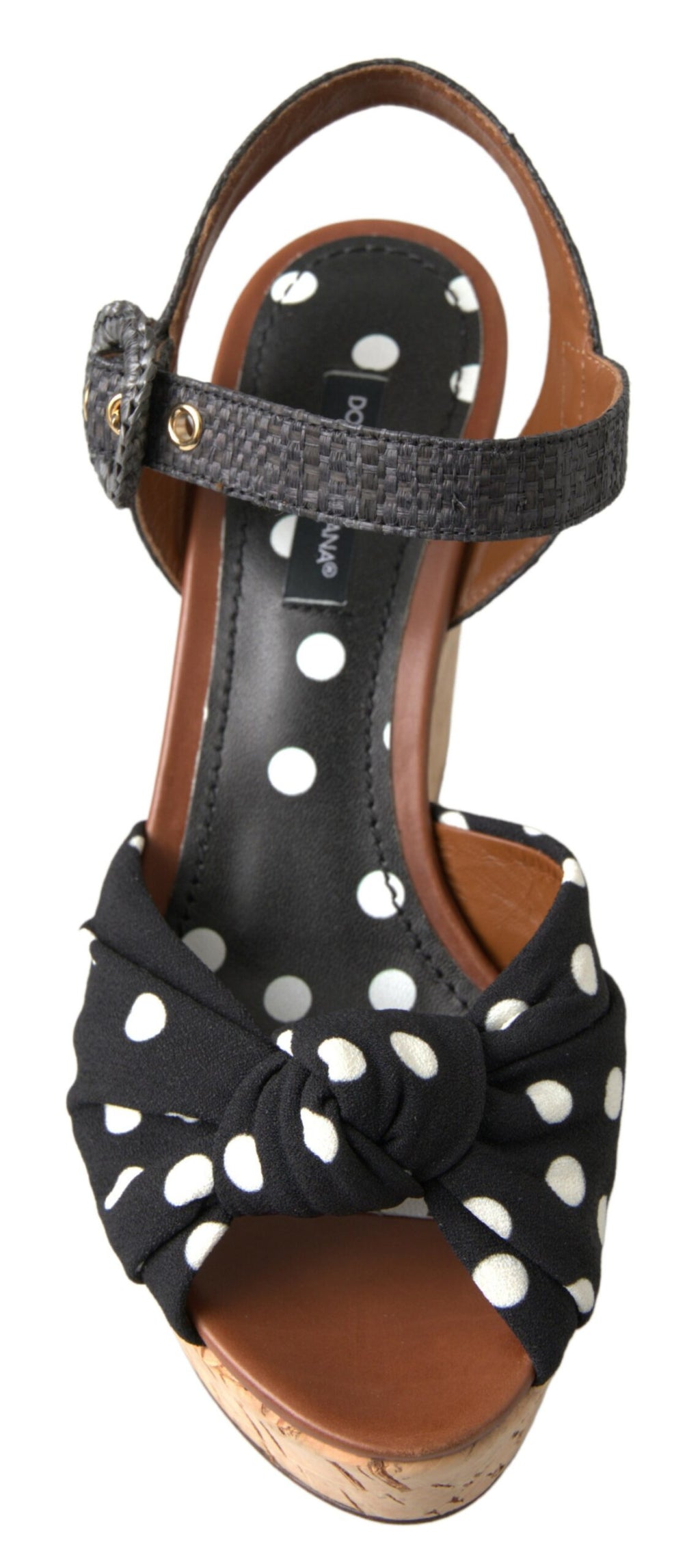 Dolce &amp; Gabbana – Schicke Keilabsatzschuhe mit Knöchelriemen und Punkten