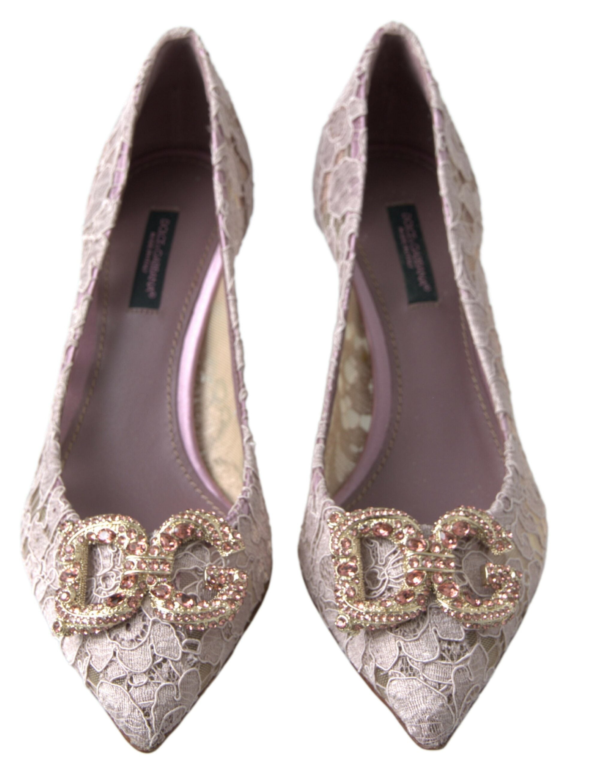 Dolce &amp; Gabbana – Elegante rosa Heels mit Kristallverzierung