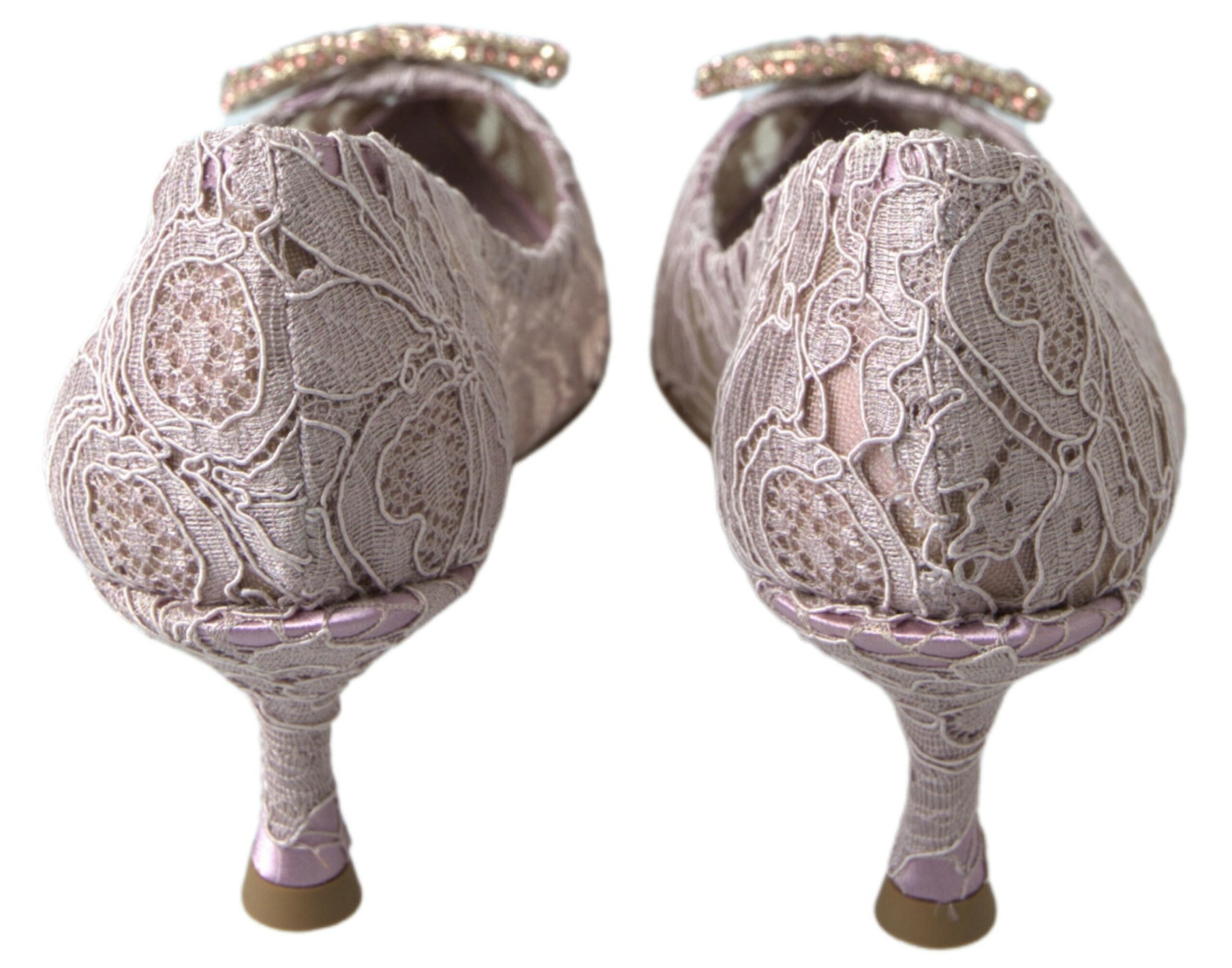 Dolce &amp; Gabbana – Elegante rosa Heels mit Kristallverzierung