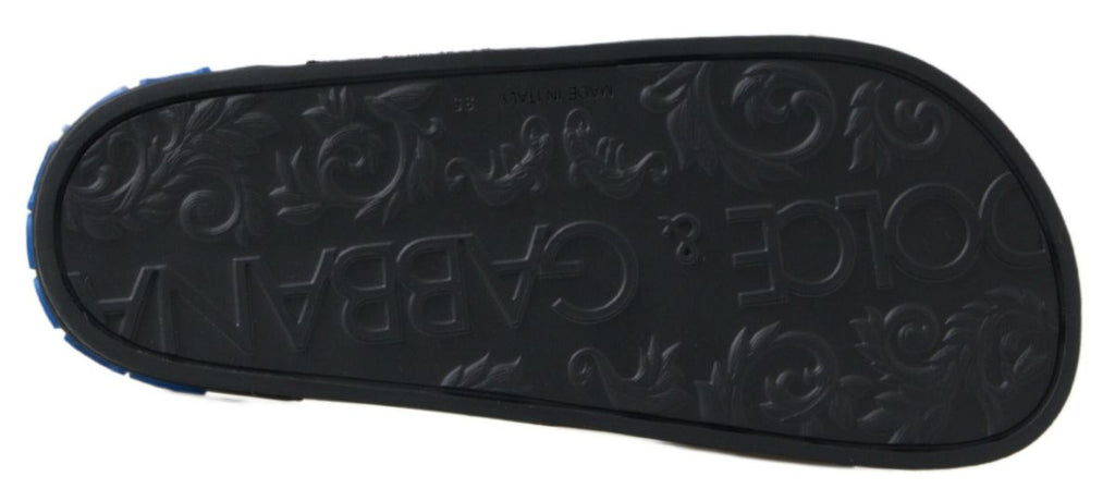 Dolce &amp; Gabbana Elegante Slide-Sandalen aus schwarzem Leder