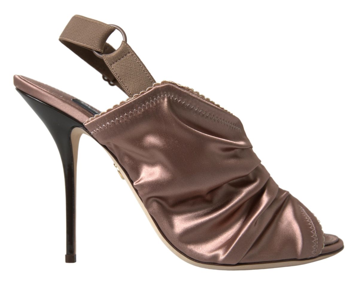 Dolce &amp; Gabbana Elegante Slingback-Stilettos in Hellbraun