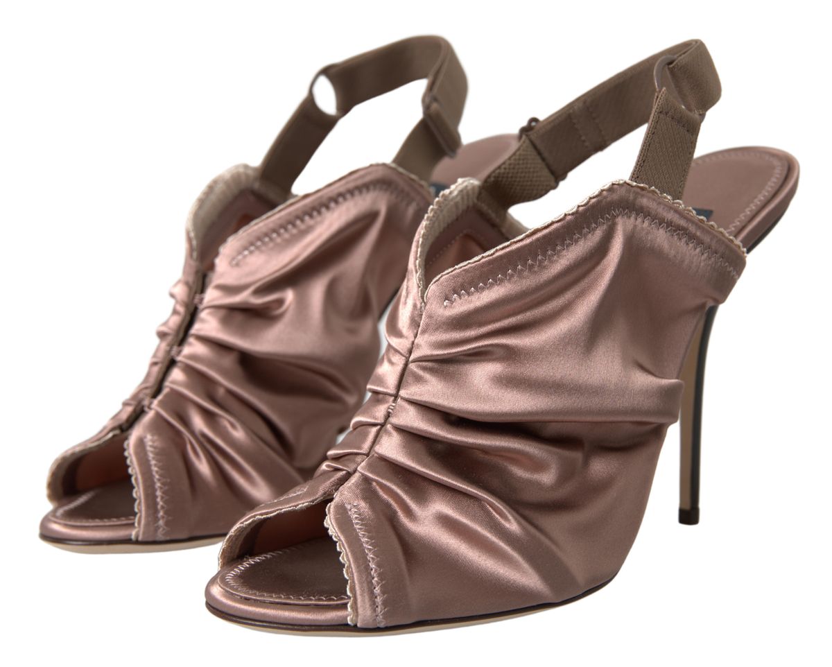 Dolce &amp; Gabbana Elegante Slingback-Stilettos in Hellbraun