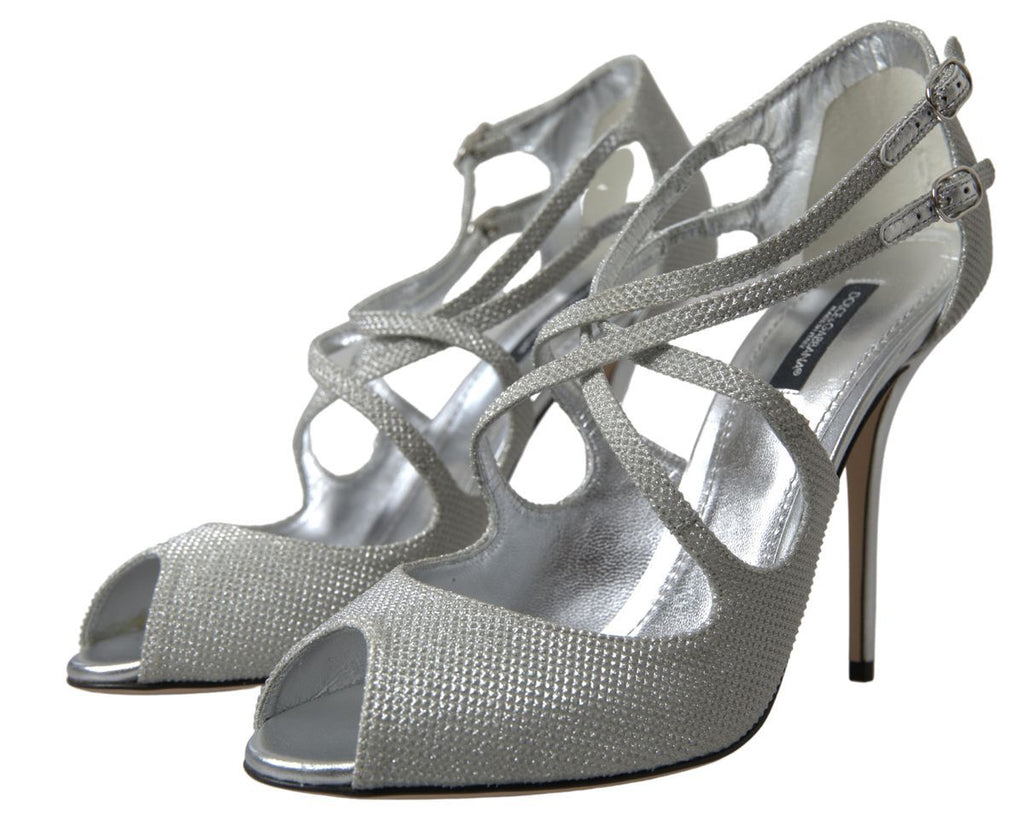 Dolce &amp; Gabbana Elegante schimmernde silberne High Heels