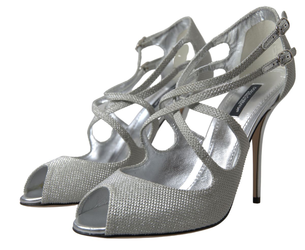 Dolce &amp; Gabbana Elegante schimmernde silberne High Heels