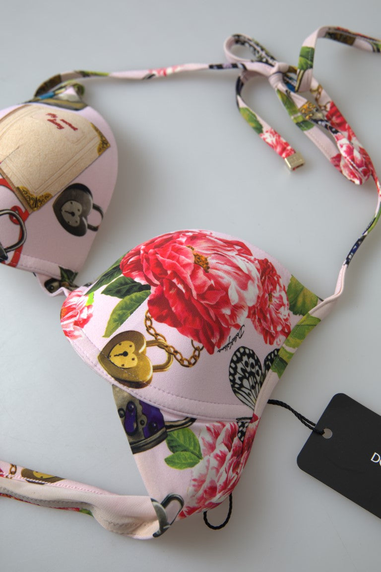 Dolce &amp; Gabbana Schickes Bikinioberteil mit Blumenmuster, Eleganz