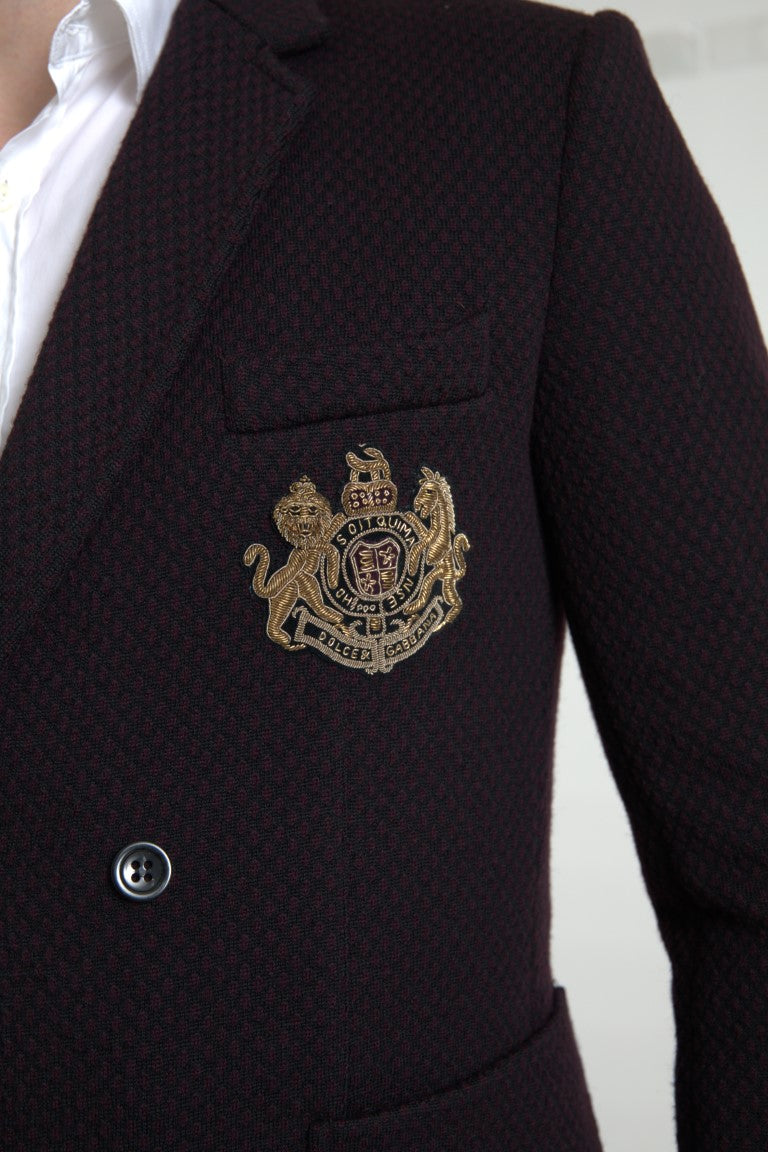 Dolce &amp; Gabbana Eleganter lila zweireihiger Wollblazer