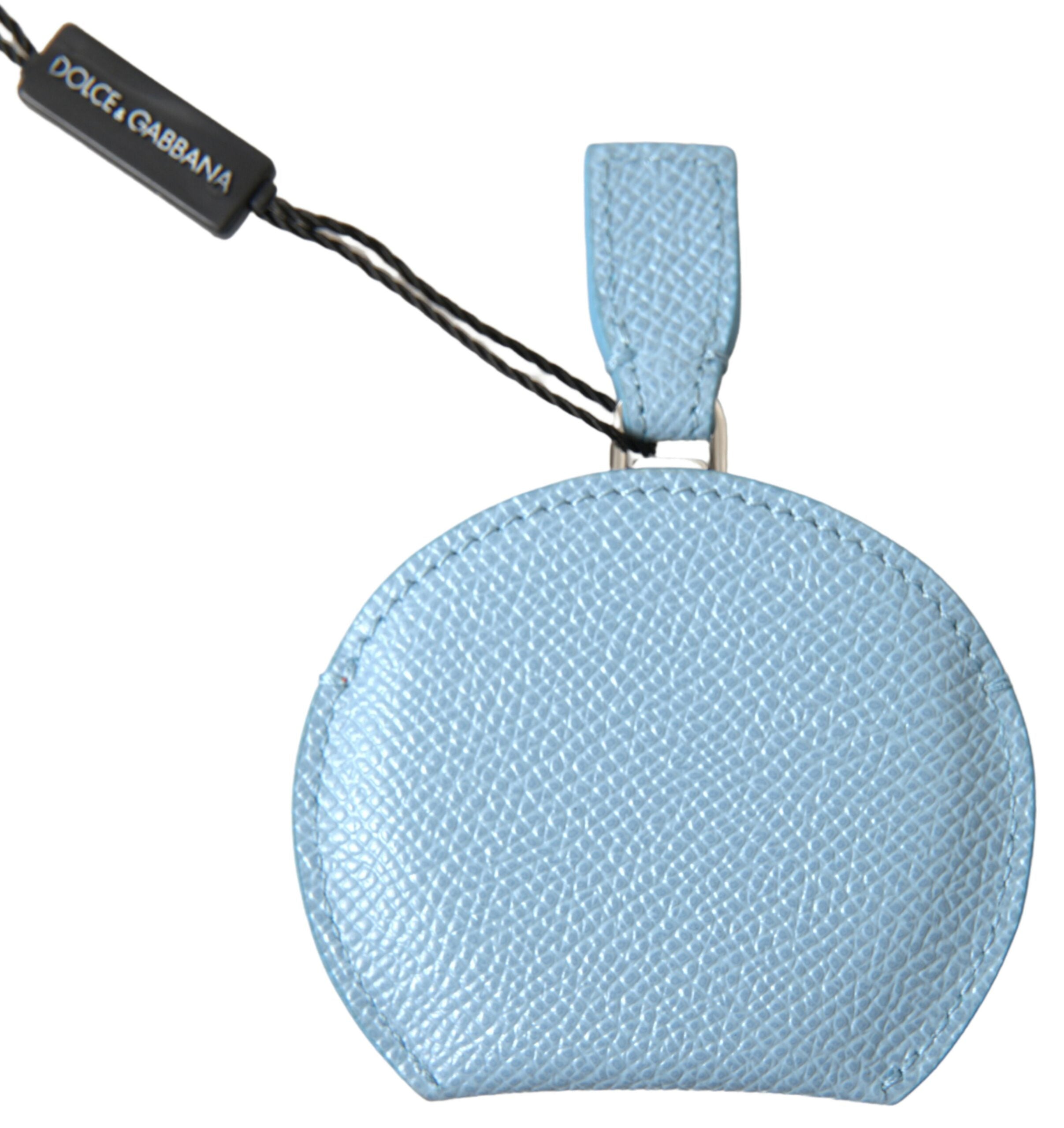 Dolce &amp; Gabbana – Eleganter Spiegelhalter aus Leder in Hellblau