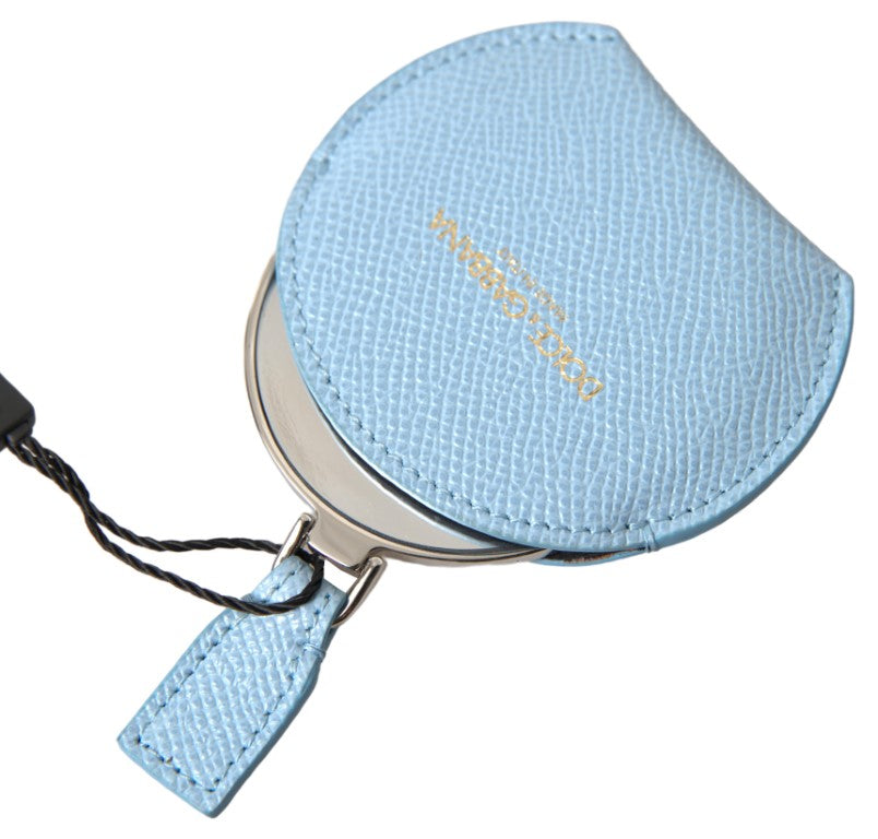 Dolce &amp; Gabbana – Eleganter Spiegelhalter aus Leder in Hellblau