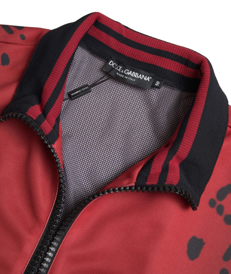 Dolce &amp; Gabbana – Rote Bomberjacke mit Leopardenmuster