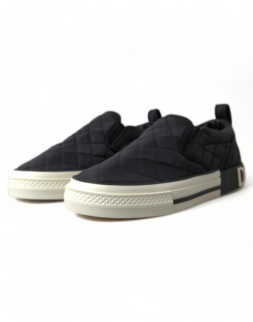 Dolce &amp; Gabbana Elegante gesteppte schwarze Canvas-Sneaker