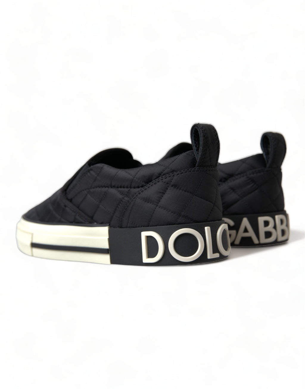 Dolce &amp; Gabbana Elegante gesteppte schwarze Canvas-Sneaker