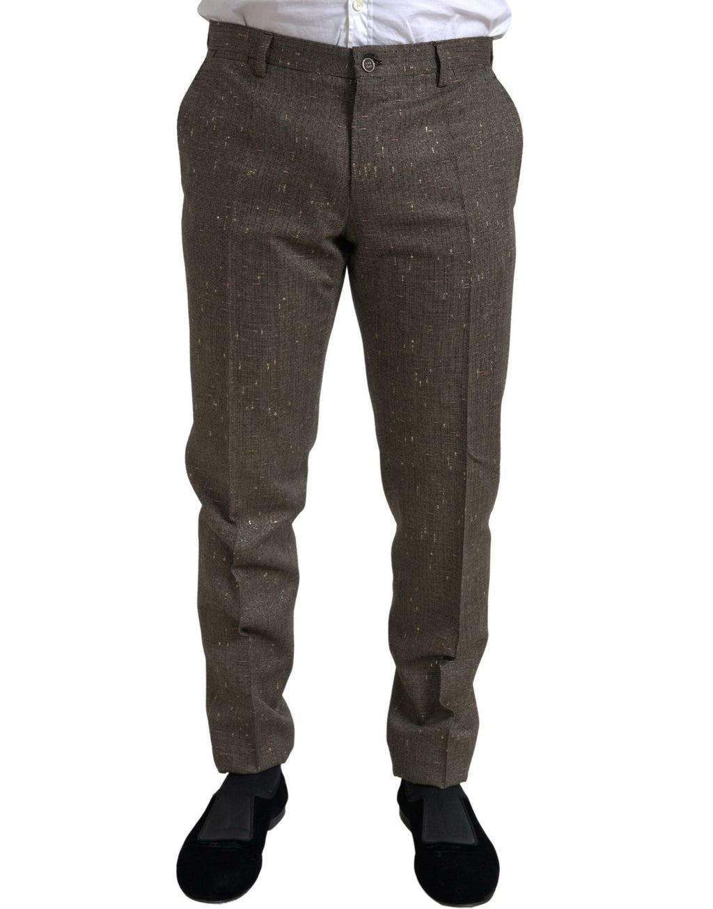 Dolce &amp; Gabbana – Enge Hose aus brauner Wolle für Herren