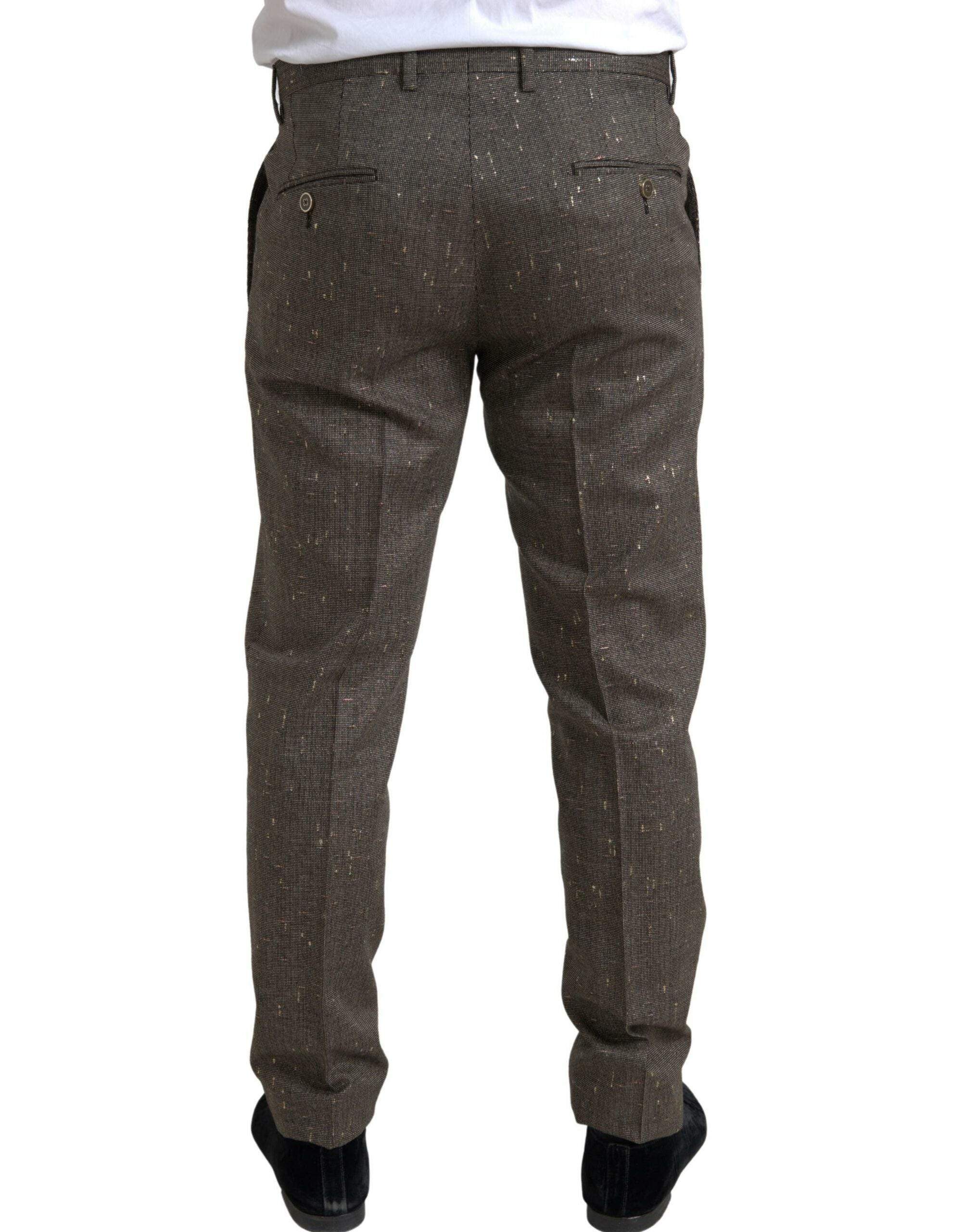 Dolce &amp; Gabbana – Enge Hose aus brauner Wolle für Herren