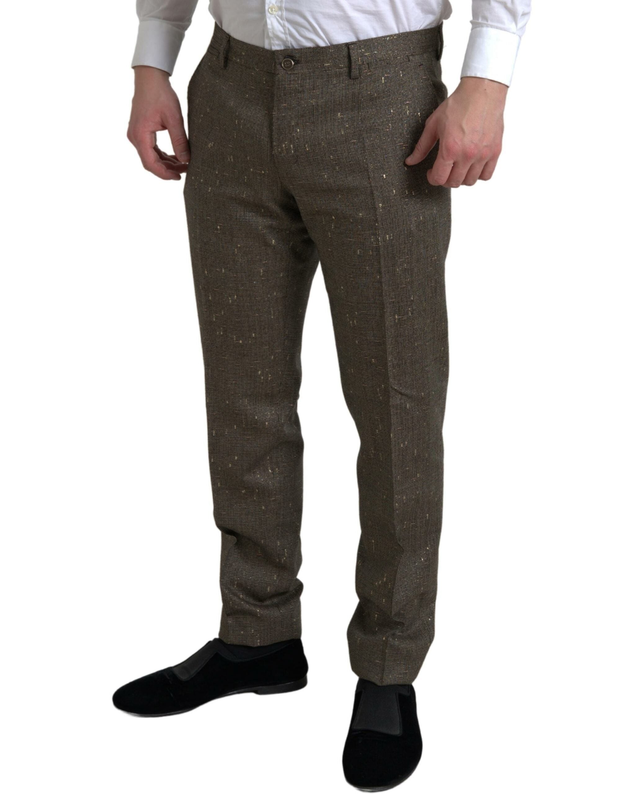Dolce &amp; Gabbana – Enge Hose aus brauner Wolle für Herren