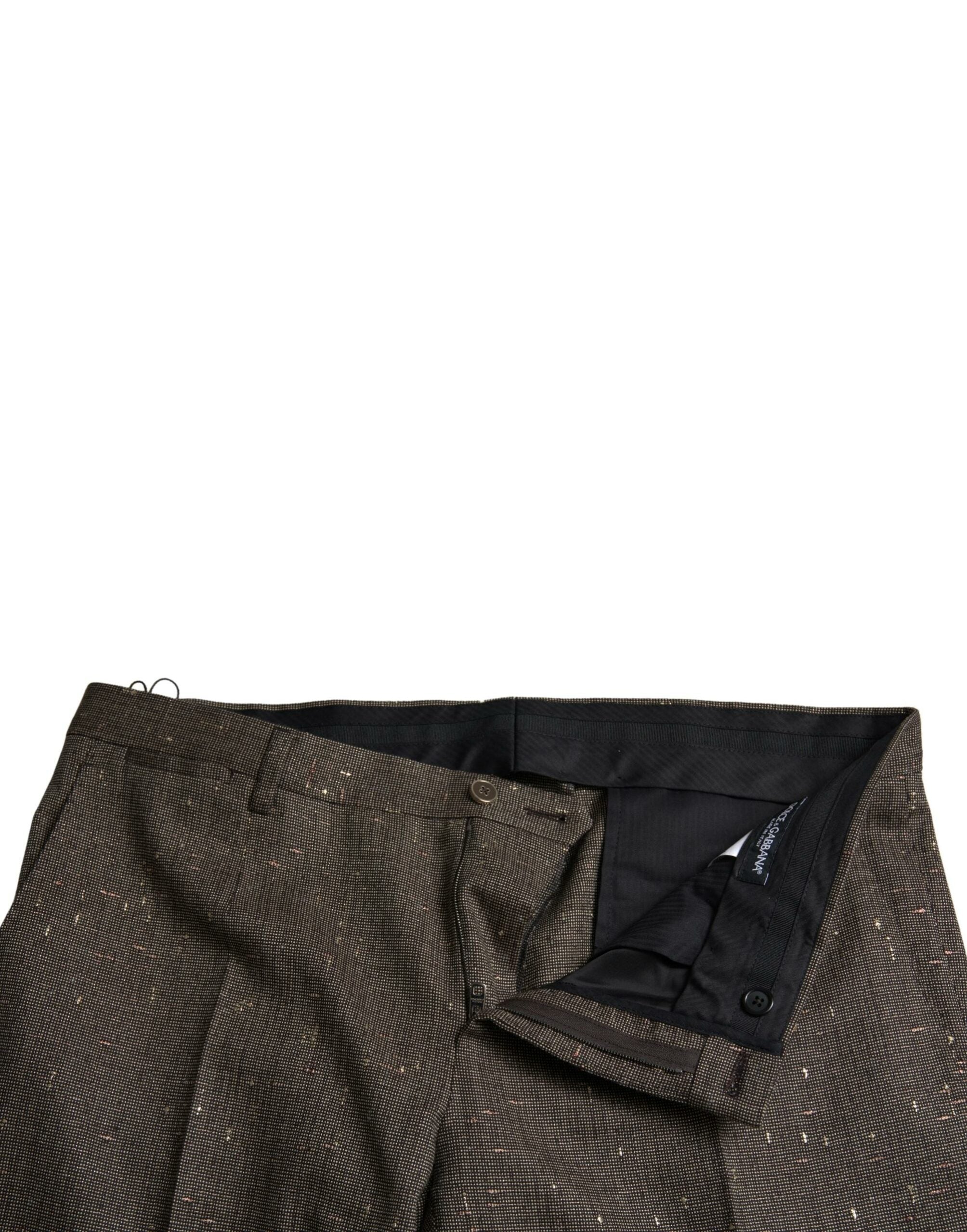 Dolce &amp; Gabbana – Enge Hose aus brauner Wolle für Herren