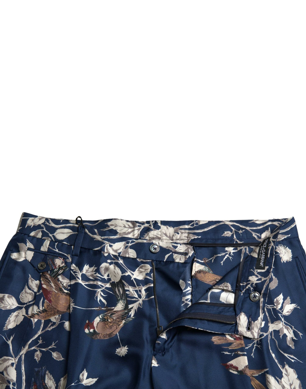 Dolce &amp; Gabbana – Seiden-Bermudashorts mit Blumenmuster in Blau