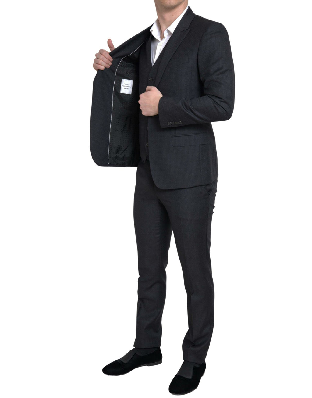 Dolce &amp; Gabbana – Eleganter schwarzer Martini-Slim-Fit-3-teiliger Anzug