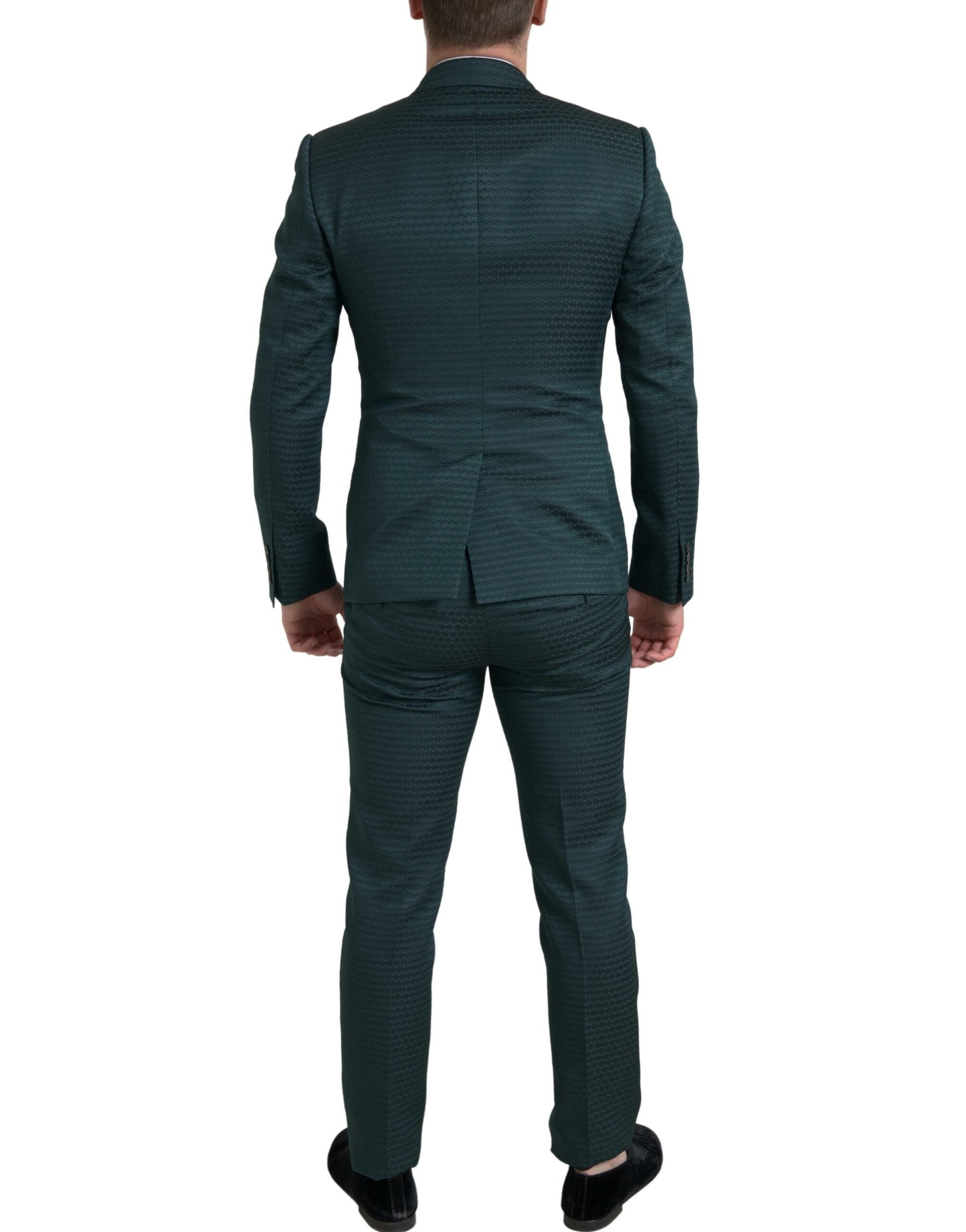 Dolce &amp; Gabbana Emerald Elegance Slim Fit 3-teiliger Anzug