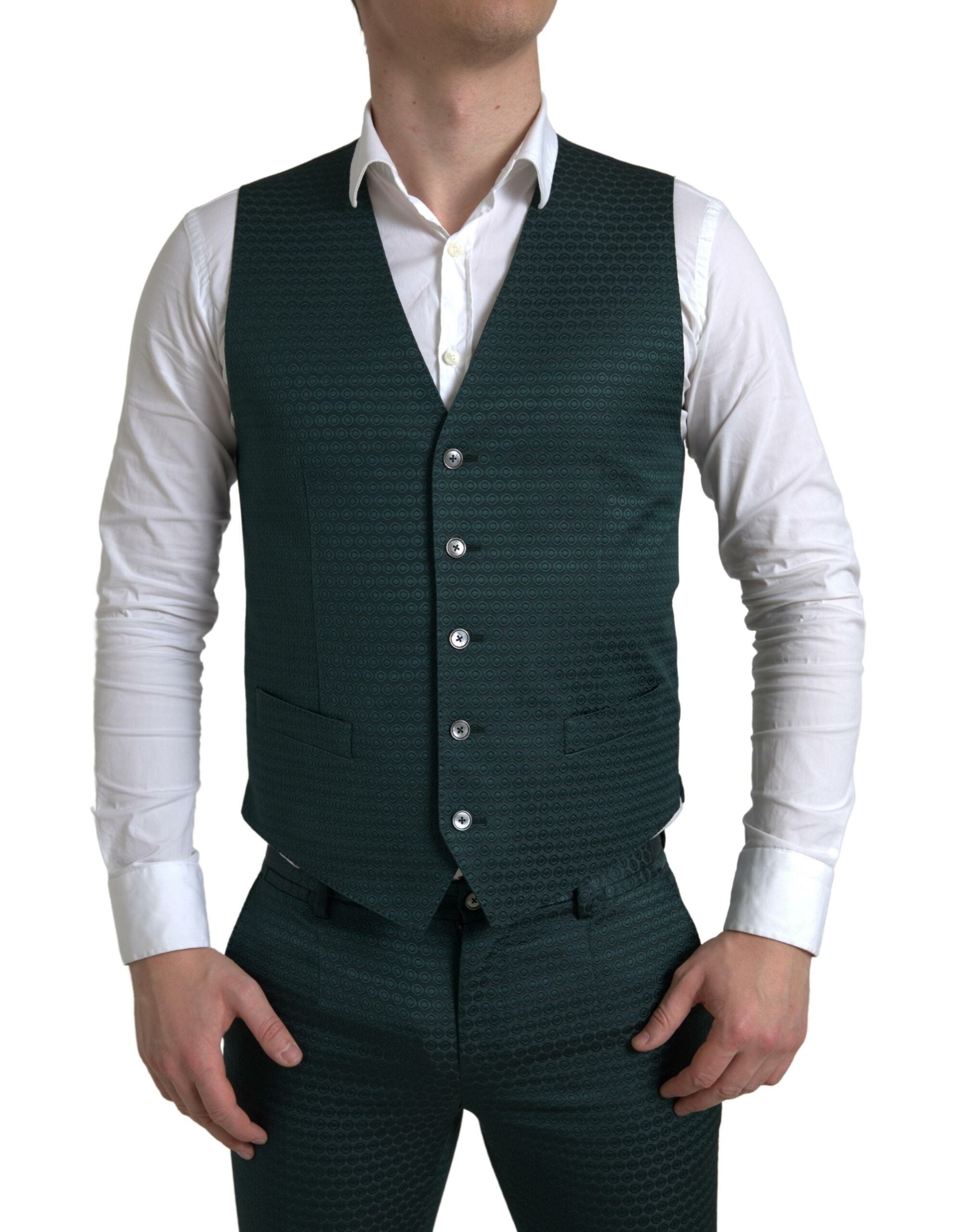 Dolce &amp; Gabbana Emerald Elegance Slim Fit 3-teiliger Anzug
