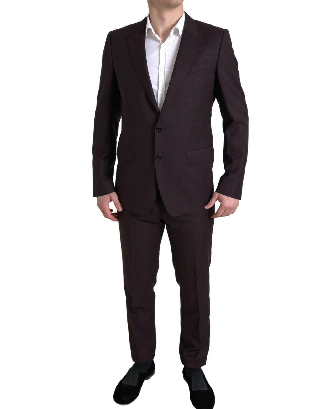 Dolce &amp; Gabbana – Kastanienbrauner Martini-Anzug im Slim Fit, zweiteilig