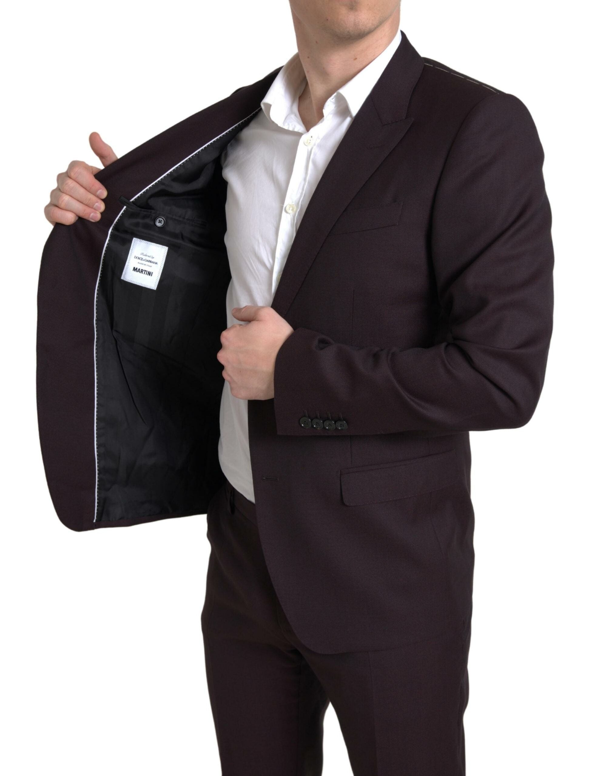 Dolce &amp; Gabbana – Kastanienbrauner Martini-Anzug im Slim Fit, zweiteilig