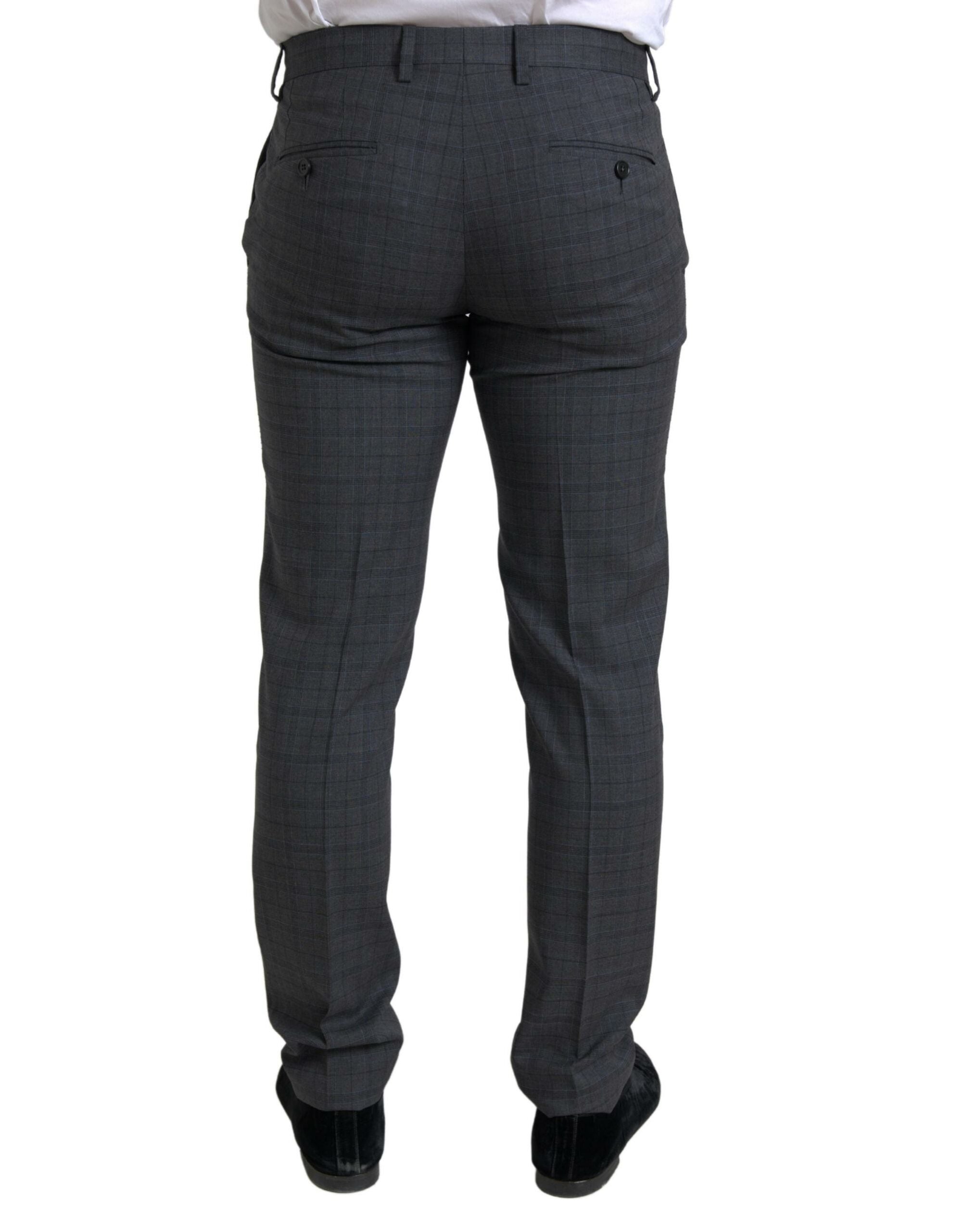 Dolce &amp; Gabbana – Eleganter, grau karierter Slim-Fit-Anzug