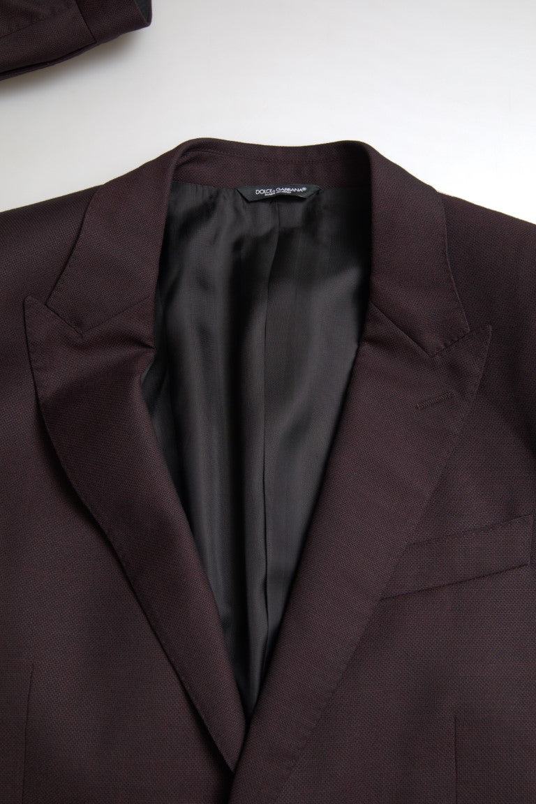 Dolce &amp; Gabbana – Kastanienbrauner Martini-Anzug im Slim Fit, zweiteilig