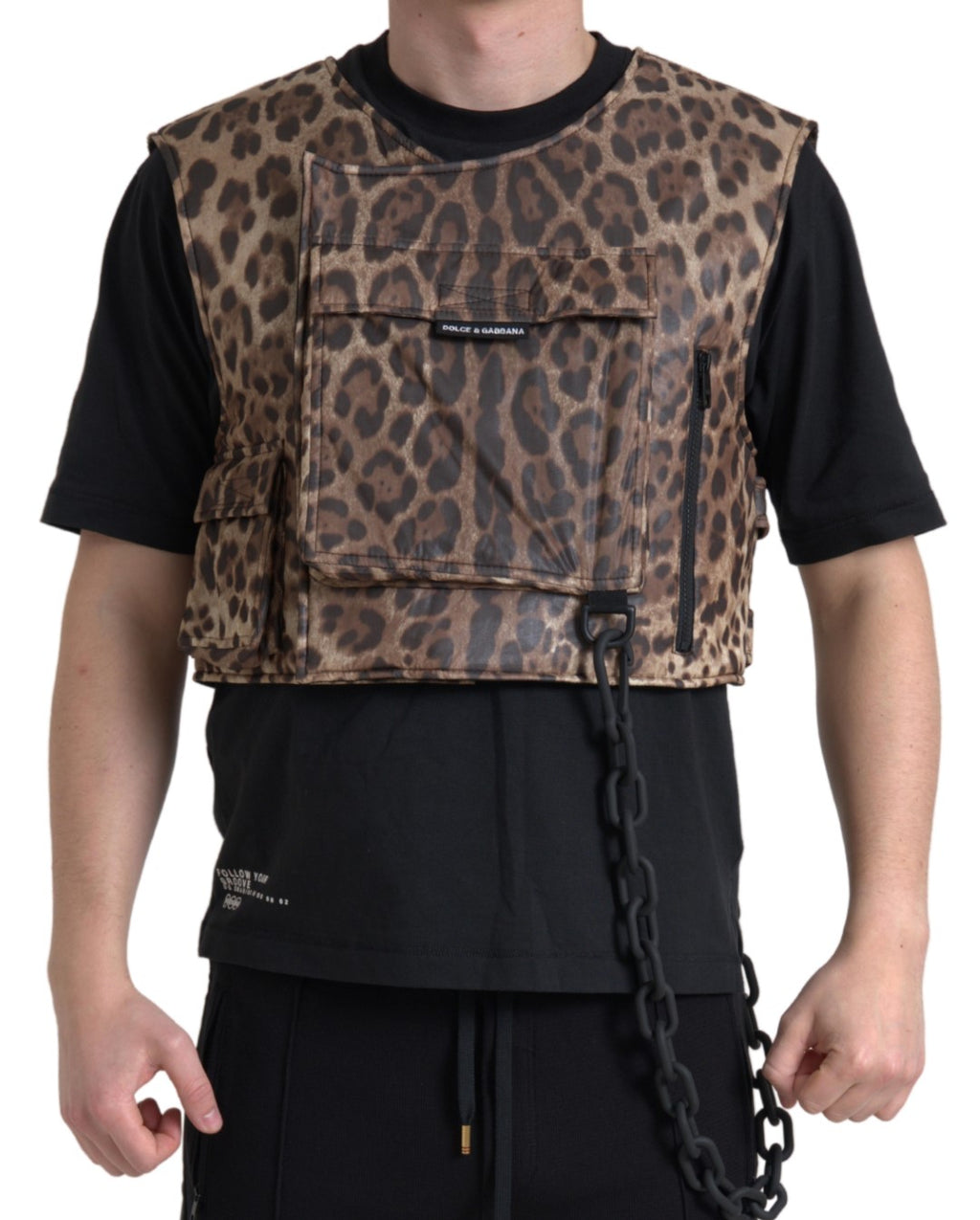 Dolce &amp; Gabbana Seidenweste mit Leopardenmuster, exklusive Sportbekleidung
