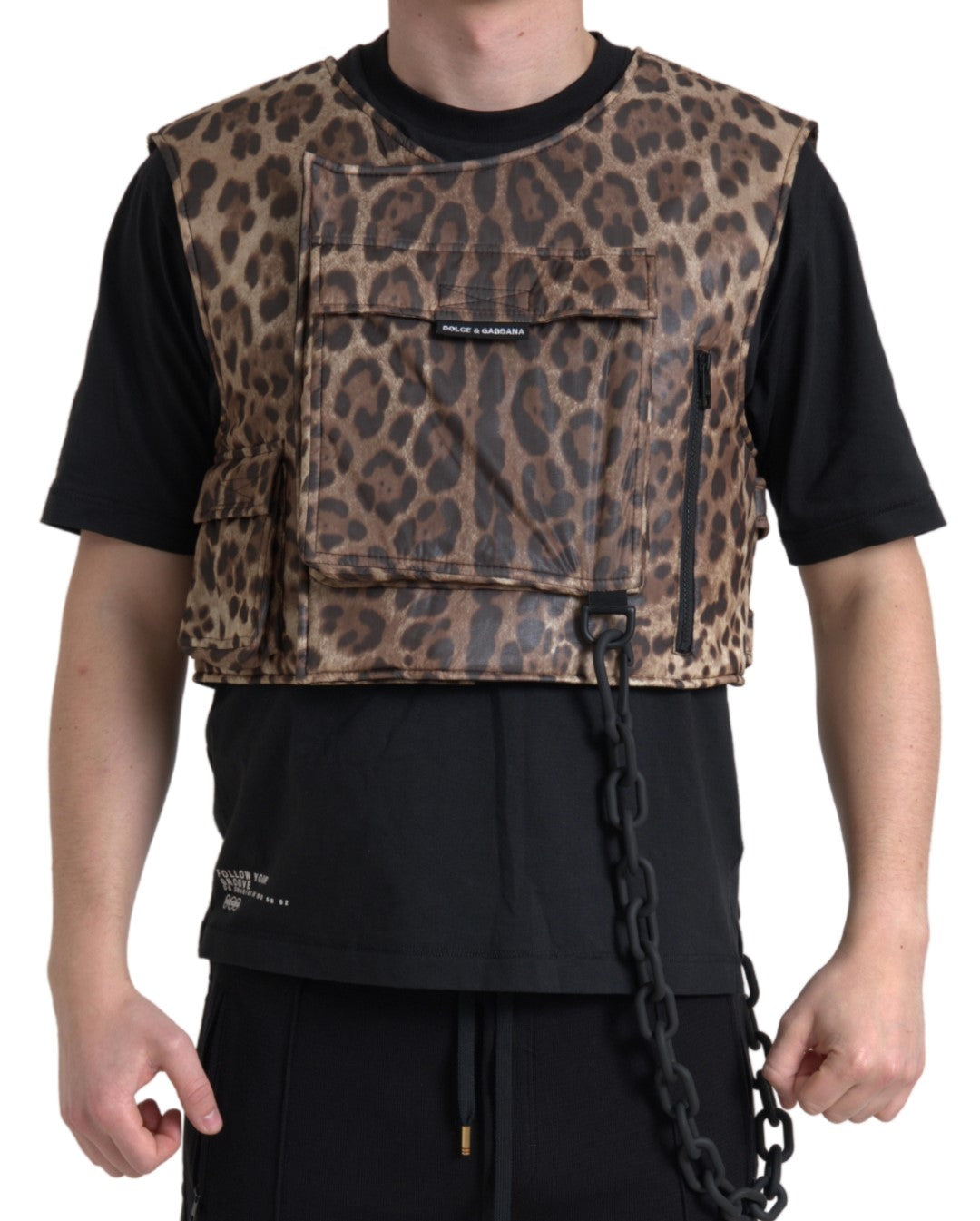 Dolce &amp; Gabbana Seidenweste mit Leopardenmuster, exklusive Sportbekleidung