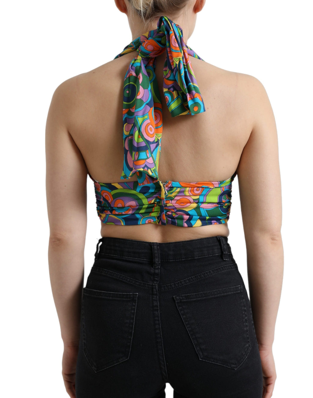 Dolce &amp; Gabbana – Elegantes Neckholder-Crop-Top aus Seidenmischung