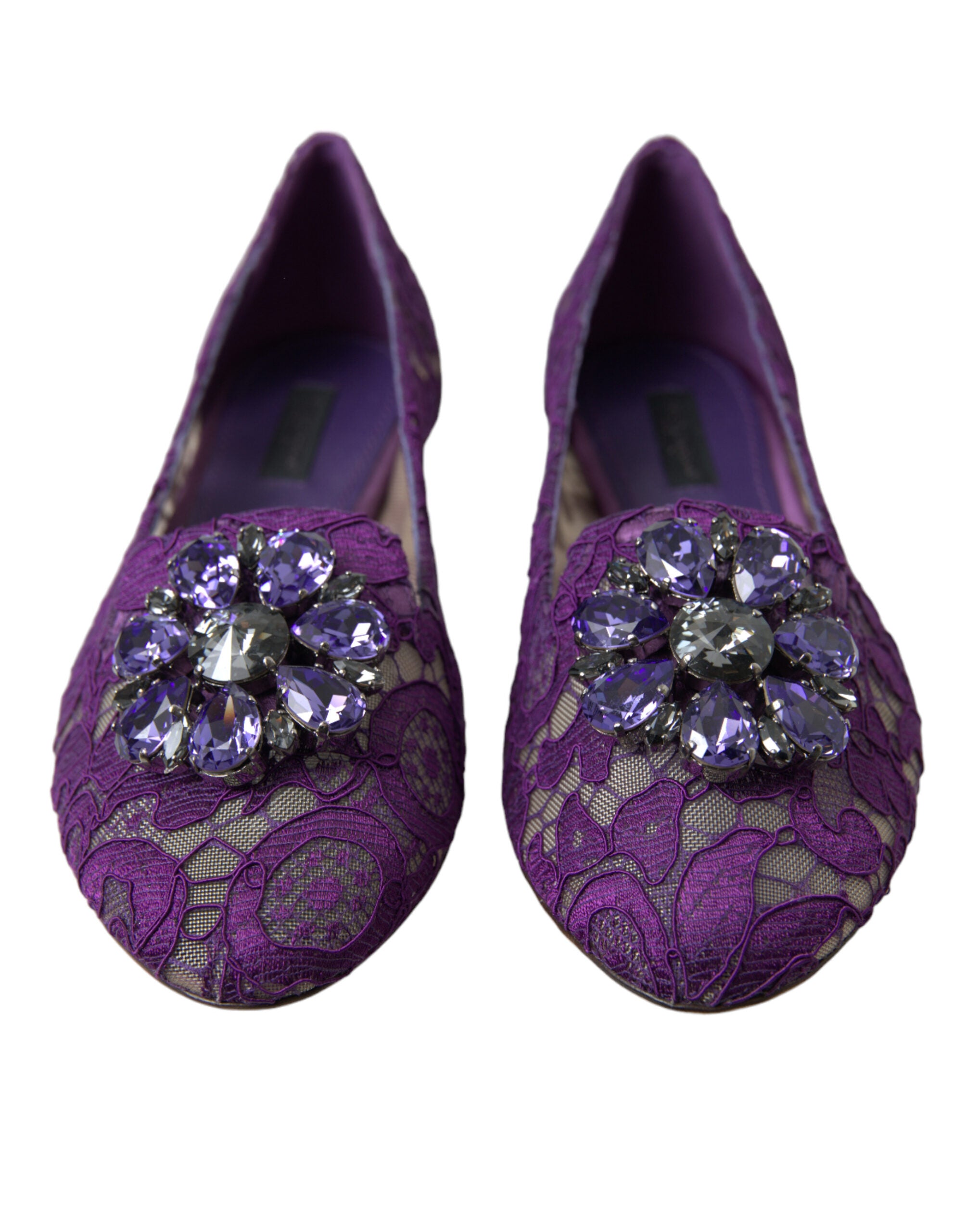 Dolce &amp; Gabbana Elegante flache Vally-Schuhe aus floraler Spitze