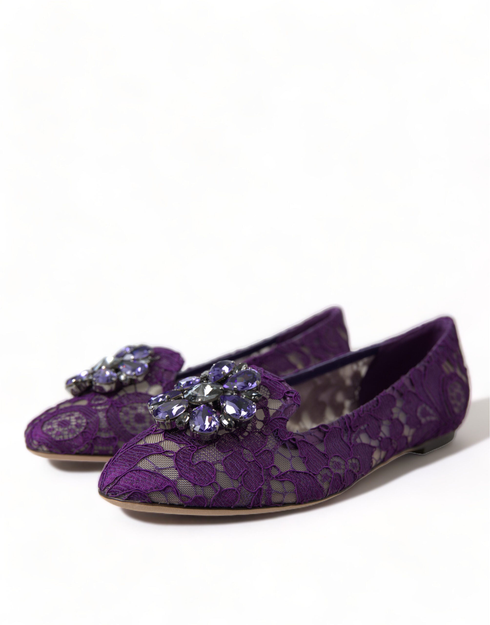Dolce &amp; Gabbana Elegante flache Vally-Schuhe aus floraler Spitze