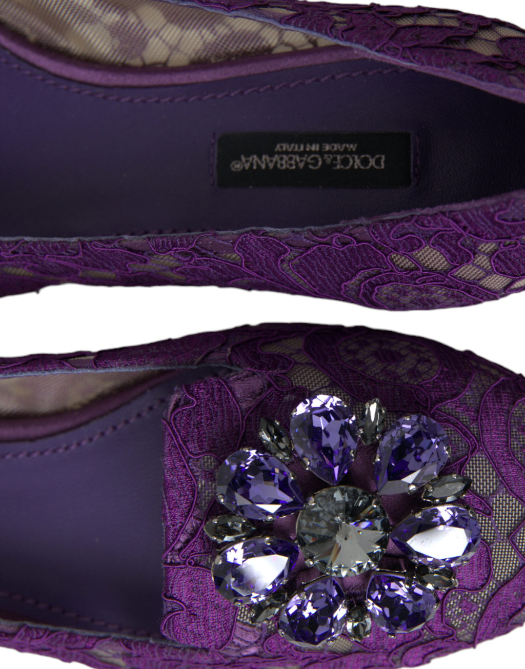 Dolce &amp; Gabbana Elegante flache Vally-Schuhe aus floraler Spitze