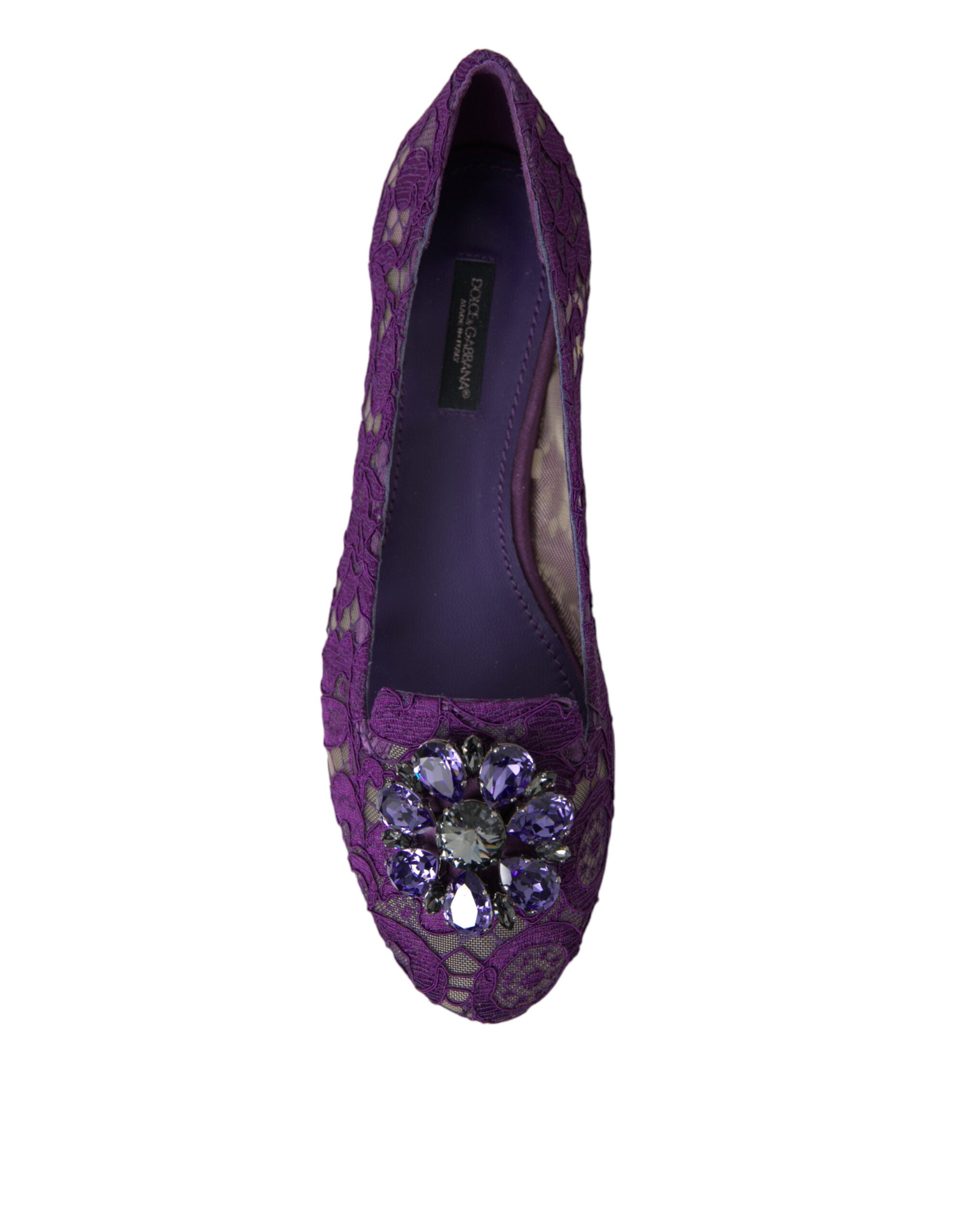 Dolce &amp; Gabbana Elegante flache Vally-Schuhe aus floraler Spitze