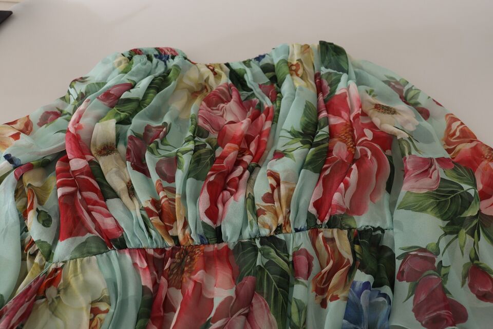 Dolce &amp; Gabbana – Midi-Wickelkleid aus Seide mit Blumenmuster
