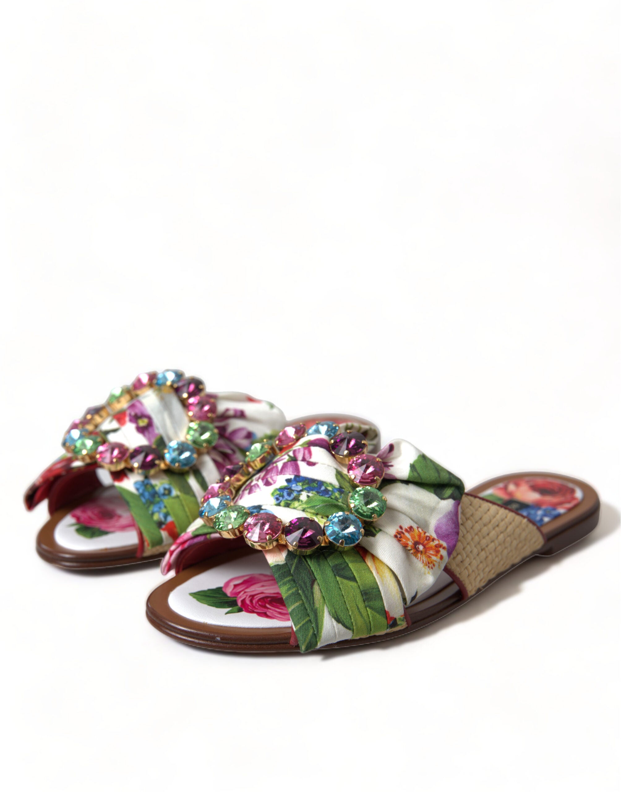 Dolce &amp; Gabbana – Exquisite flache Sandalen mit Blumenmuster