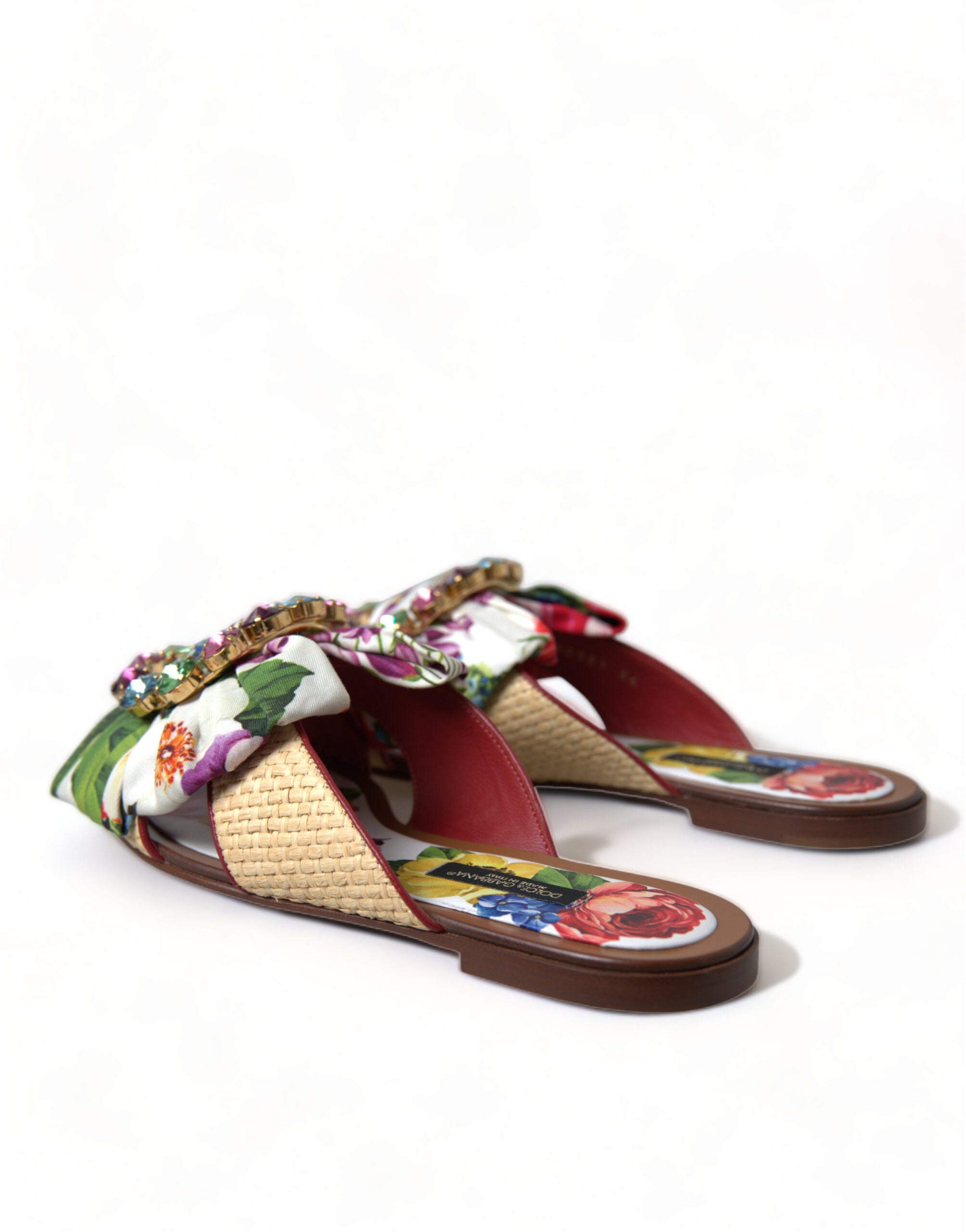 Dolce &amp; Gabbana – Exquisite flache Sandalen mit Blumenmuster